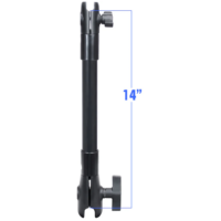 Ram Mounts 14" PVC-toru pikendusega vahelüli, B-ball (1") ja C-ball (1,5")